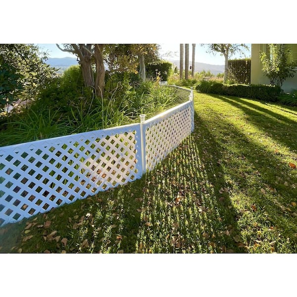 12 ft. x 17 in. White PVC Modular Garden Fence Kit-Easy Install Boarder Fence for Pet and Plant Protection (3-Pack)