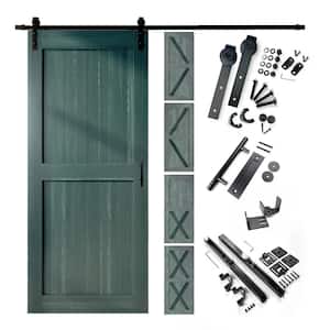 44 in. x 80 in. 5-in-1 Design Royal Pine Solid Pine Wood Interior Sliding Barn Door with Hardware Kit, Non-Bypass
