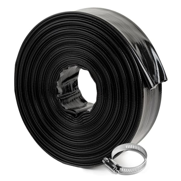 XtremepowerUS 1.5 in. x 50 ft. Swimming Pool Backwash Hose Discharge Hose with Clamp