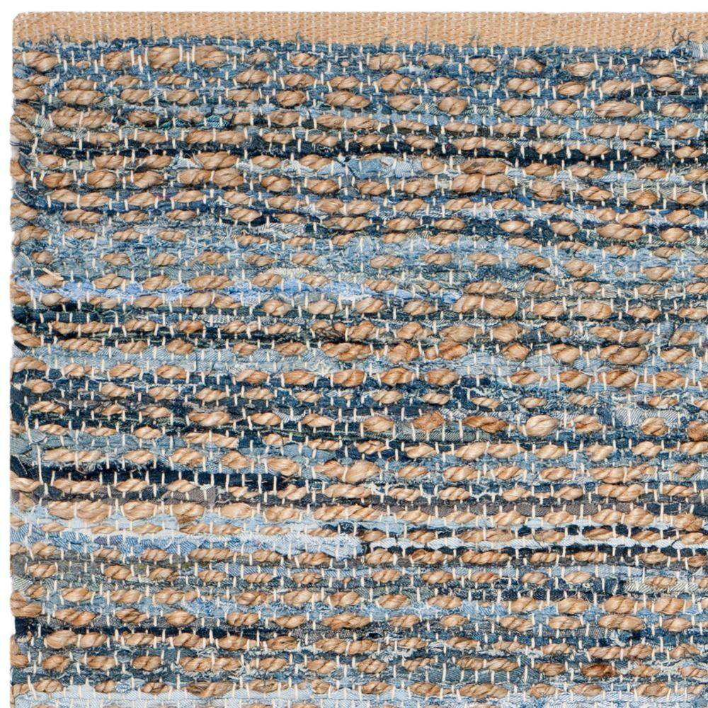 Cape Cod Blue and Natural Handwoven Jute Area Rug 4' x 6'