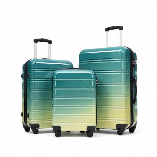LIVACA 3-Piece Green and Yellow Gradient Hardside Expandable