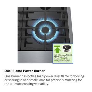 30 in. Gas Cooktop in Stainless Steel with 4-Burners Including 18,000 BTU Burner