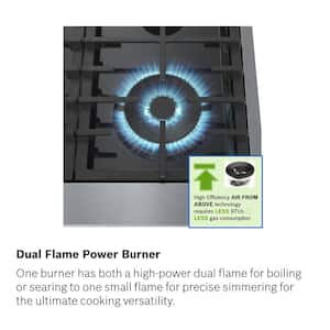 36 in. Gas Cooktop in Stainless Steel with 6-Burners Including 18,000 BTU Burner