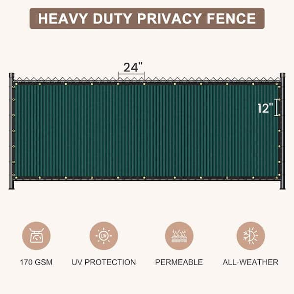 Phewnyzo 6 ft. x 50 ft. Dark Green Privacy Screen Mesh Plastic