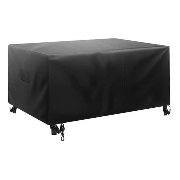 420D Heavy Duty Waterproof Patio Furniture Cover, Large Square Dining Table and Chairs Cover, 74 x 74 x 28 in., Black