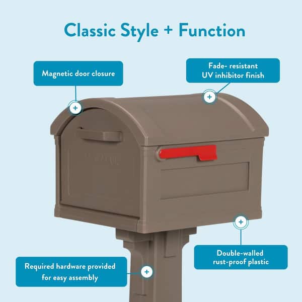 Architectural Mailboxes Grand Haven Mocha, Extra Large, Plastic