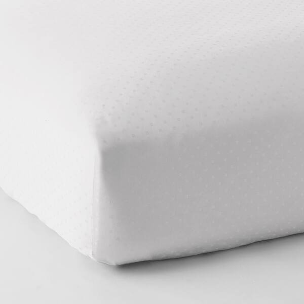 The Company Store Legends Luxury Dot White 500-Thread Count Cotton Sateen Full Fitted Sheet