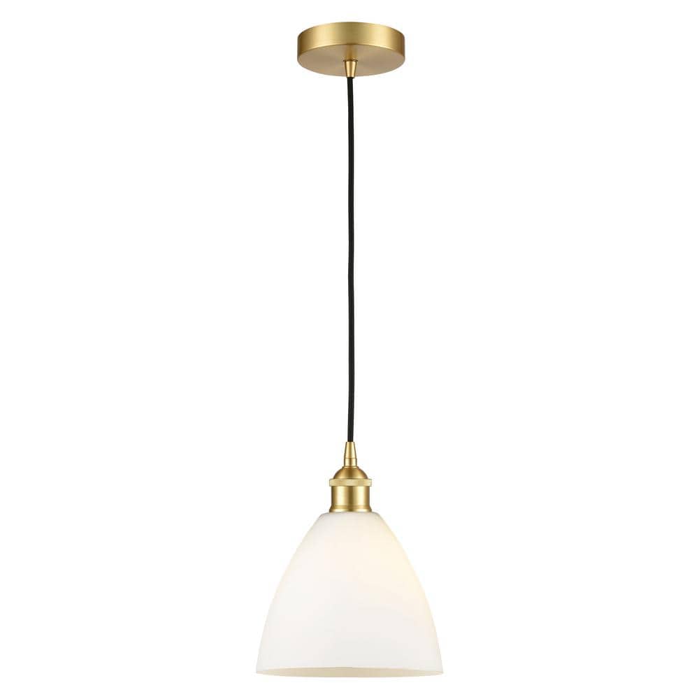 Edison Dome 60-Watt 1-Light Satin Gold Standard Mini Pendant Light with Painted Glass Shade, No Bulbs Included price history on PriceWatchPro