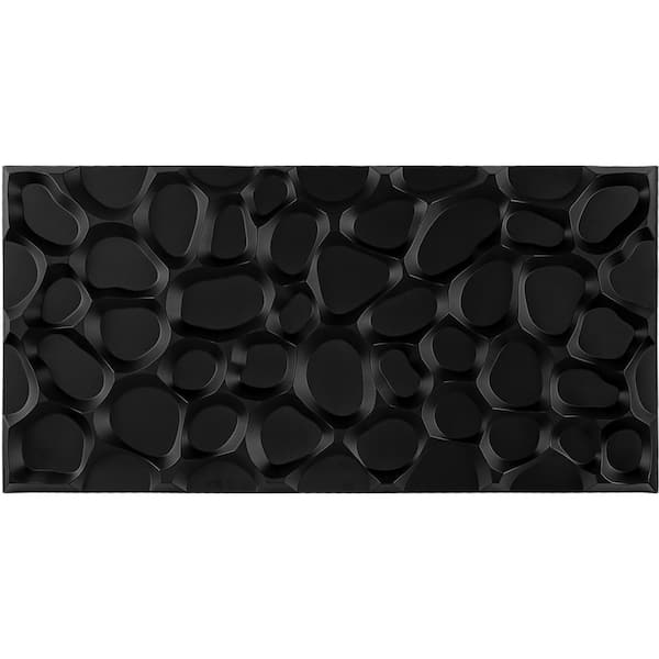 Art3dwallpanels Stone Black 3D PVC Wall Panels 47.24 in. x 23.6 in. Decorative Wall Tile for Living Room ( 46.3 sq. ft./Box)