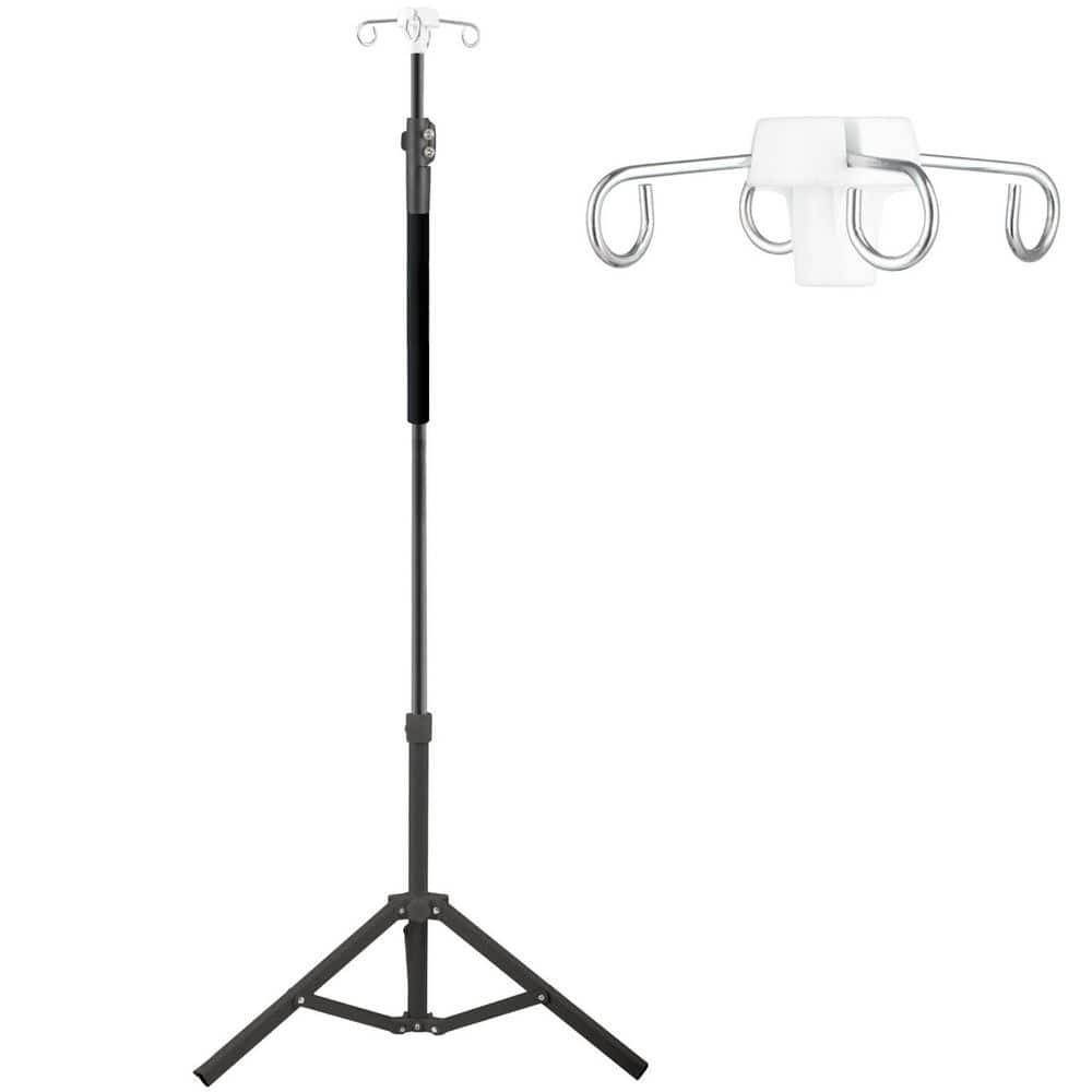 45 in. to 83 in. Extension Floor IV Poles with 4 IV Bag Holder, Portable Telescopic Stabilizing Tripod Stand price history on PriceWatchPro