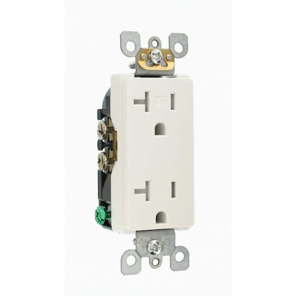 Decora 20 Amp 125 V Tamper Resistant Duplex Outlet/Receptacle, White (10-Pack) T5825-THD