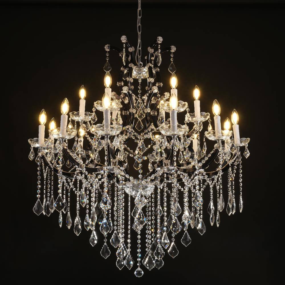 激安ショップ 食品 Candle YUYI Chandelier Crystal Luxury Black 18-Lights in. 41 アイケア
