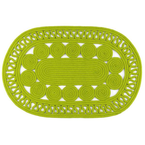 Audrey Handwoven Oval Sprout 5 ft. x 8 ft. Outdoor Oval Rug