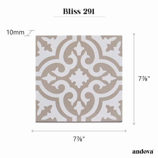 Andova Bliss Eclectic Tan/White 8 in. x 8 in. Porcelain Matte European Floor and Wall Tile (10.76 Sq. ft./Case)