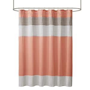 72 in. W x 72 in. Polyester Shower Curtain in Coral