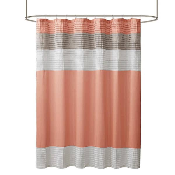 Aoibox 72 in. W x 72 in. Polyester Shower Curtain in Coral