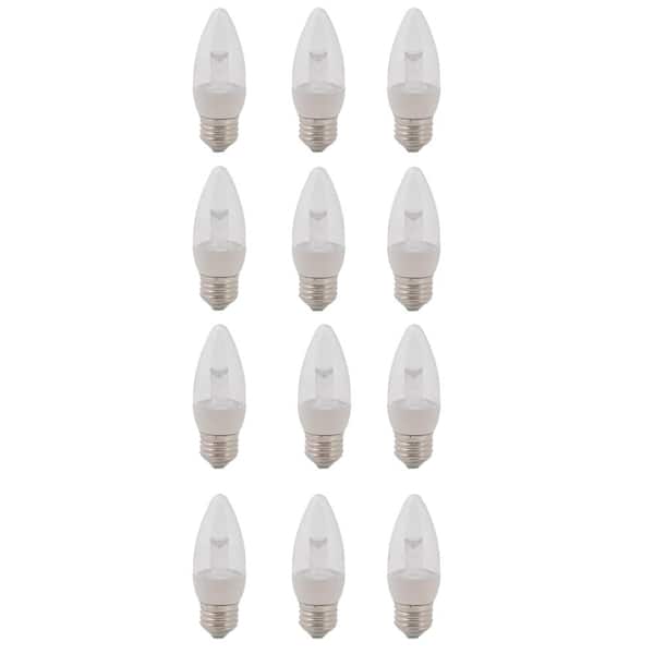 EcoSmart 40-Watt Equivalent B11 Clear Blunt Tip Decorative LED Light Bulb, Soft White (12-Pack)