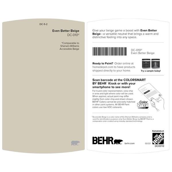 BEHR PREMIUM 1 qt. Designer Collection #DC-010 Even Better Beige