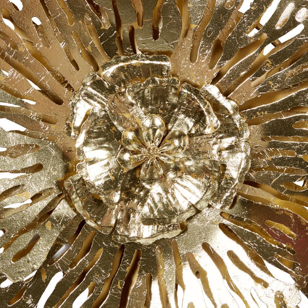 Gold Metal Floral 3D Wall Sculpture Set
