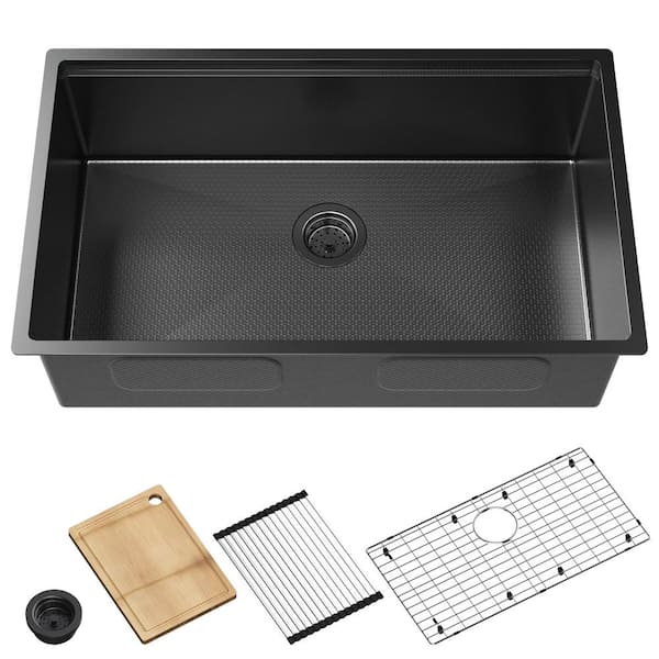 32 in. Undermount 16 Gauge stainless steel Honeycomb Pattern Nano Coated Sink