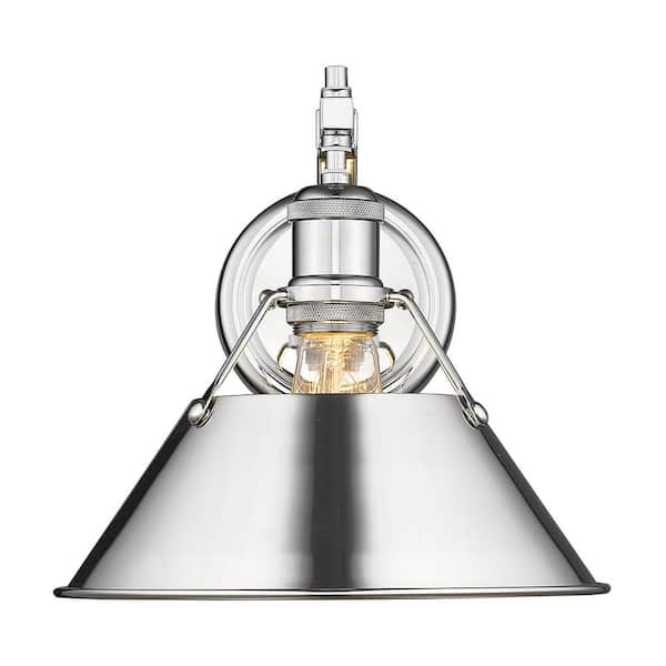 Golden Lighting Orwell 1-Light Chrome with Chrome Shade Wall Sconce
