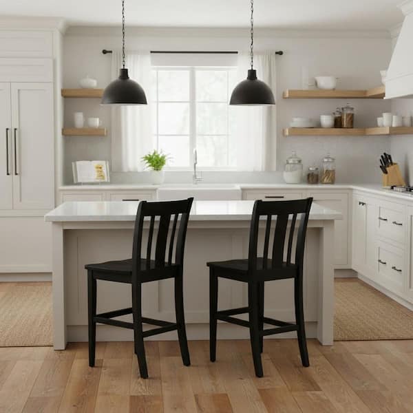 International Concepts San Remo 24 in. Black Bar Stool