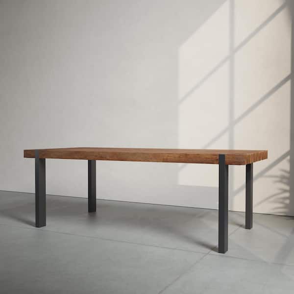 Urban Woodcraft Hudson in Natural Finish and Wood Top, 78 in. 4 Legs Dining Table. (seat 8)