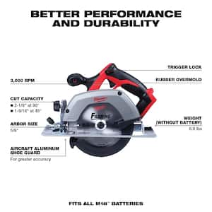 M18 18V Lithium-Ion Cordless 6-1/2 in. Circular Saw W/ M18 Starter Kit (1) 5.0Ah Battery & Charger