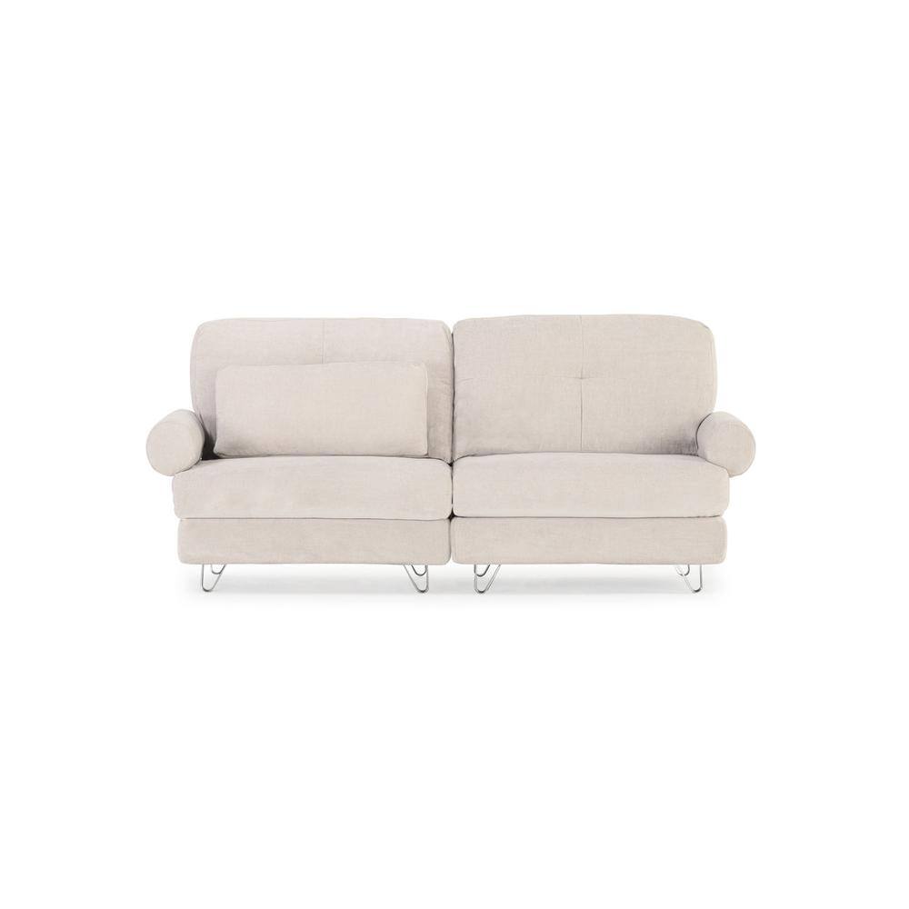 TT Transformer Couch 98 in. Dove Polyester Loveseat with Washable Covers  Modular Sofa 92211 - The Home Depot