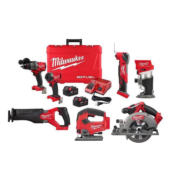 Milwaukee M18 FUEL 18-Volt Lithium Ion Brushless Cordless Combo Kit 4-Tool with Multi-Tool, Router, and Jig Saw