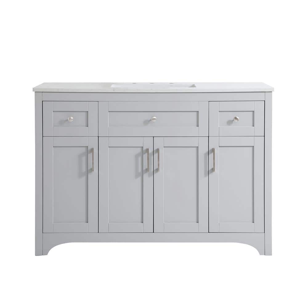 Simply Living 48 in. W x 22 in. D x 34 in. H Bath Vanity in Grey with Calac