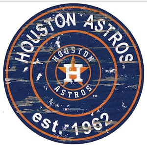 MLB Houston Astros 24 in. Distressed Wooden Wall Art Circle Sign