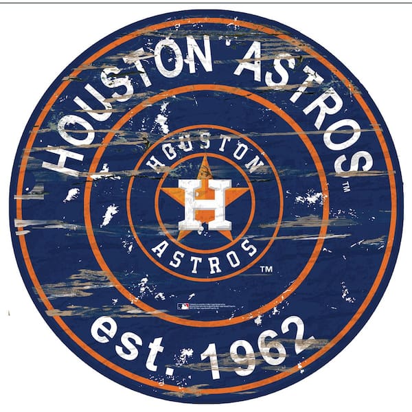 Fan Creations MLB Houston Astros 24 in. Distressed Wooden Wall Art Circle Sign