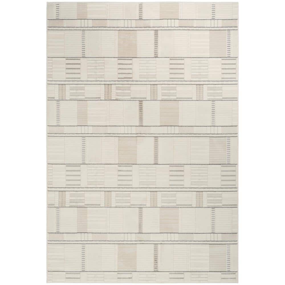 Nordic Ivory Grey 4 ft. x 6 ft. Geometric Contemporary Area Rug price history on PriceWatchPro