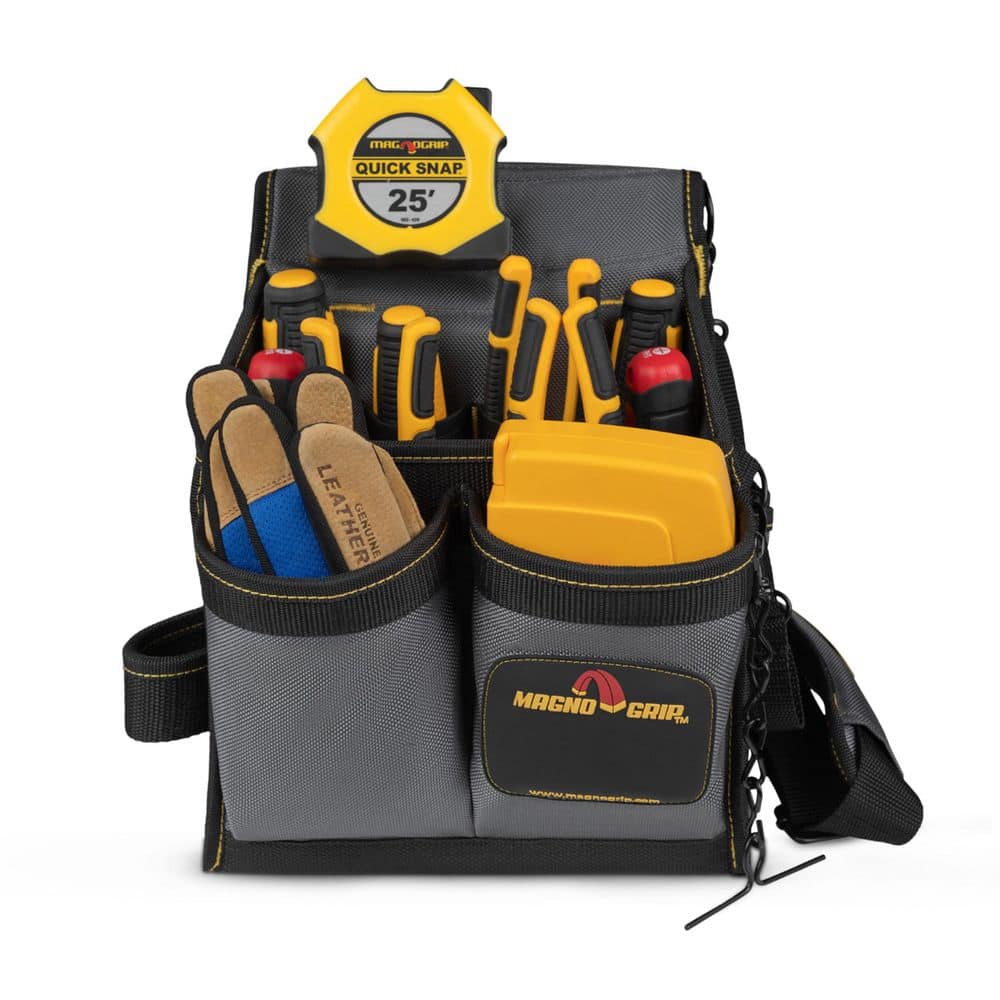 MagnoGrip 20-Pocket Electricians Pouch with Padded Shoulder Strap