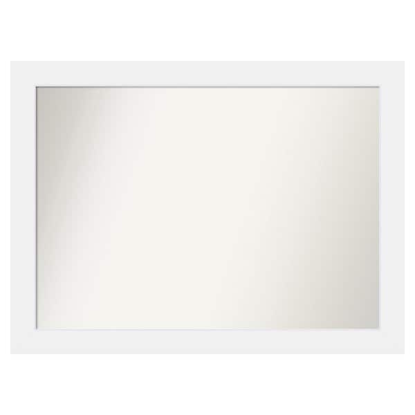 Amanti Art Corvino White 43 in. x 32 in. Custom Non-Beveled Matte Wood Framed Bathroom Vanity Wall Mirror