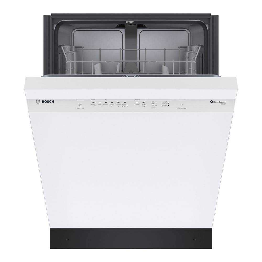 24" White Built-In Dishwasher with Stainless Steel Tub