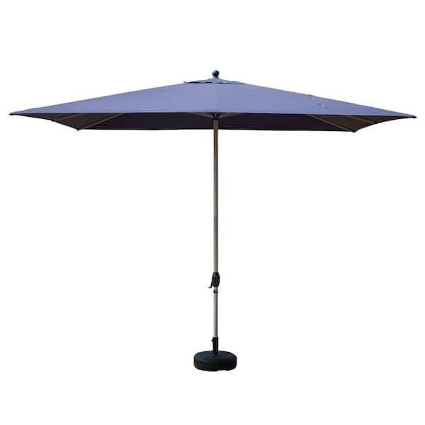 11 ft. Rectangle Patio Umbrella with Crank Lift, Navy Blue (Base not included)