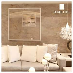 Tan Beige Slate 24 in. x 48 in.  Thin and Flexible Stone Sheet Wall Tile (8 sq. ft. / Case)