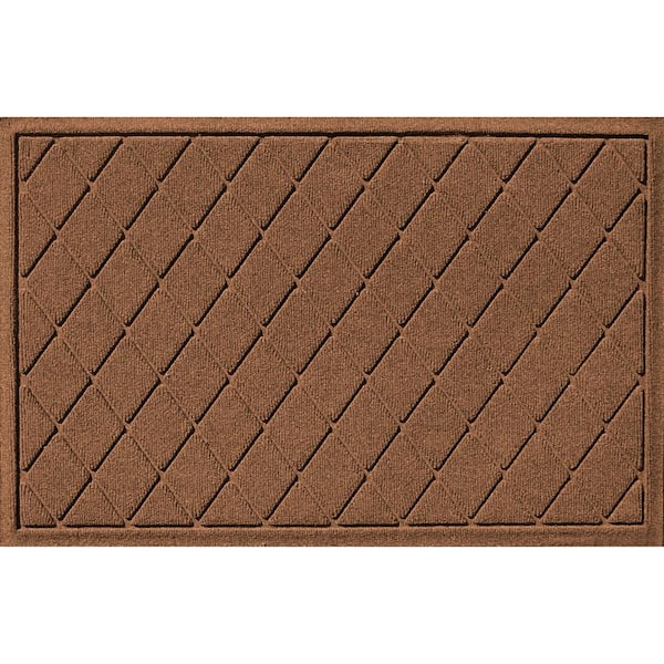 2'x3' Colorstar Greek Grid Door Mat Chocolate - Bungalow Flooring