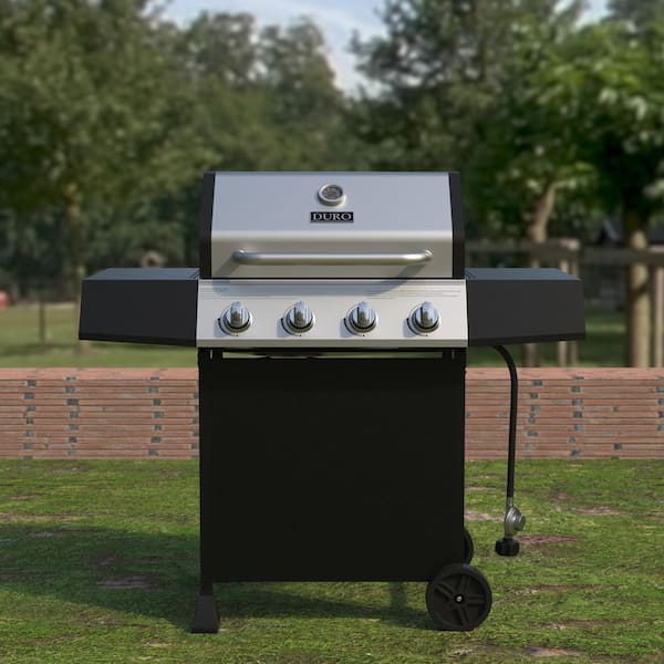 Duro 4-Burner Propane Gas Grill in Black and Stainless Steel DCB