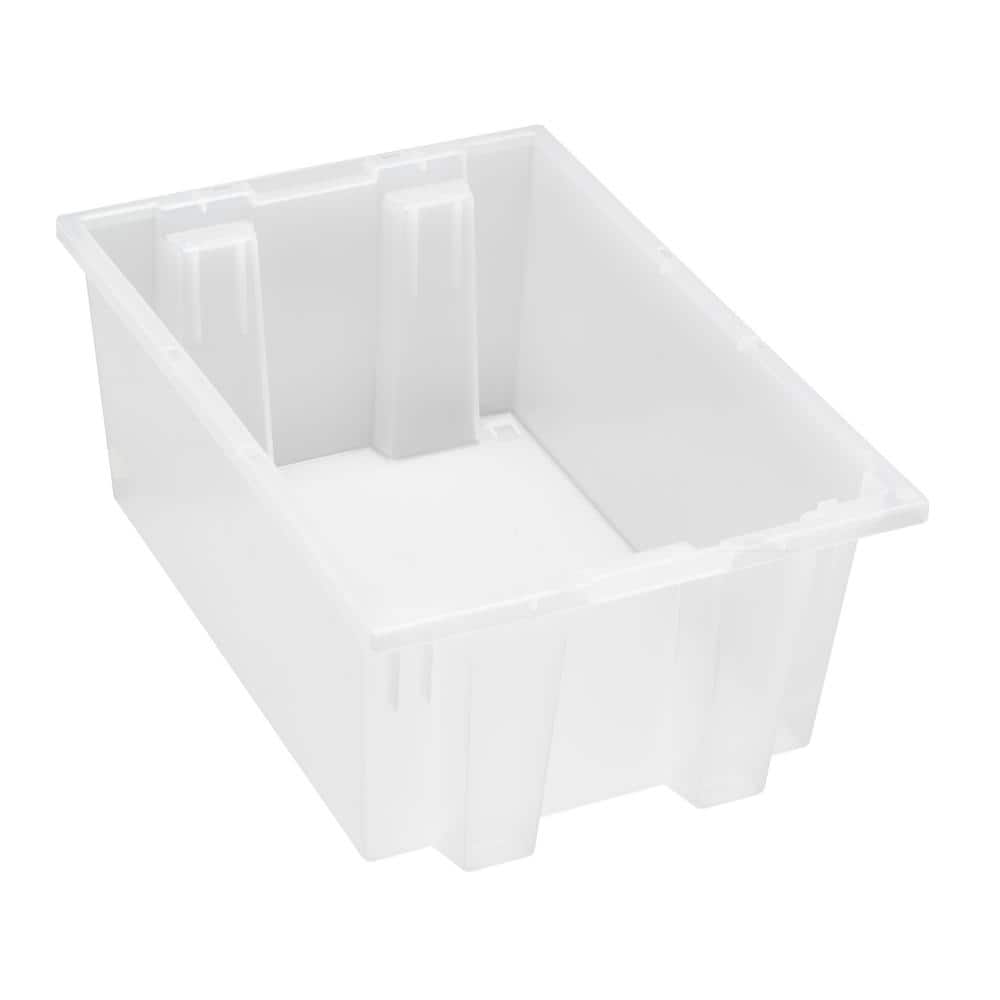 QUANTUM STORAGE SYSTEMS 6 Gal. Genuine Stack and Nest Tote in Clear