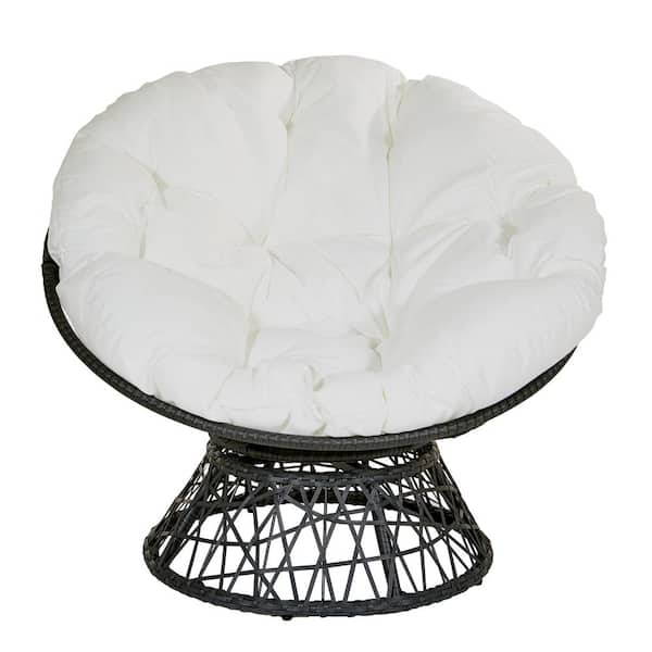 papasan chair white fuzzy