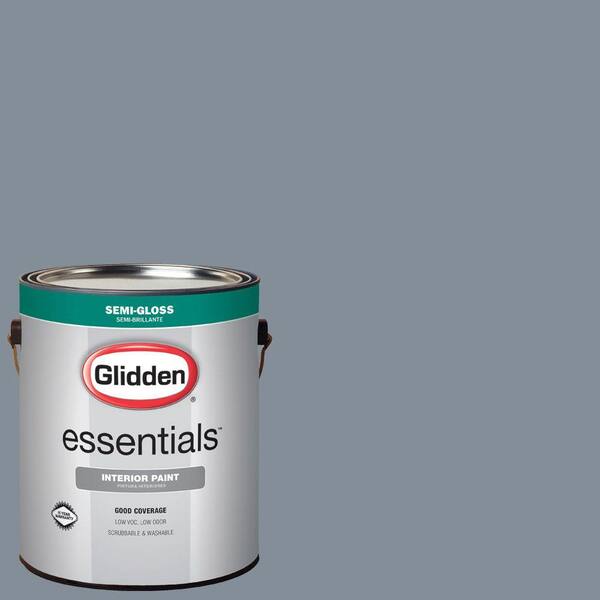 Glidden Essentials 1 gal. #HDGCN46 Dark Winter Sky Blue Semi-Gloss Interior Paint