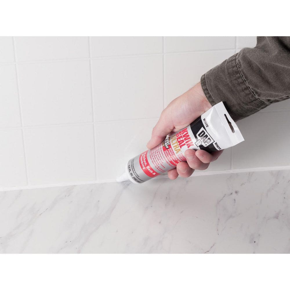 DAP Kwik Seal Ultra Clear Silicone Kitchen and Bath Caulk Sealant 5.5 oz