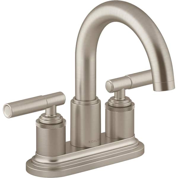 KOHLER Torrington 4 in. Centerset Double Handle Bathroom Faucet in Vibrant Brushed Nickel