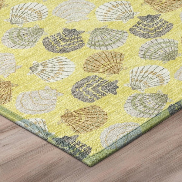 Chantille Machine Washable Indoor/Outdoor Abstract ACN2986 Yellow 10 ft. x 14 ft. Area Rug