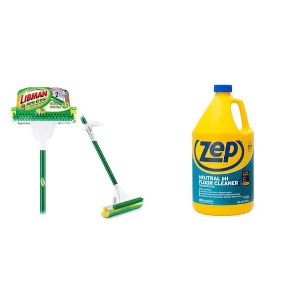 Nitty Gritty Roller Sponge Mop with Scrub Brush and 1 Gal. Neutral Floor Cleaner Combo