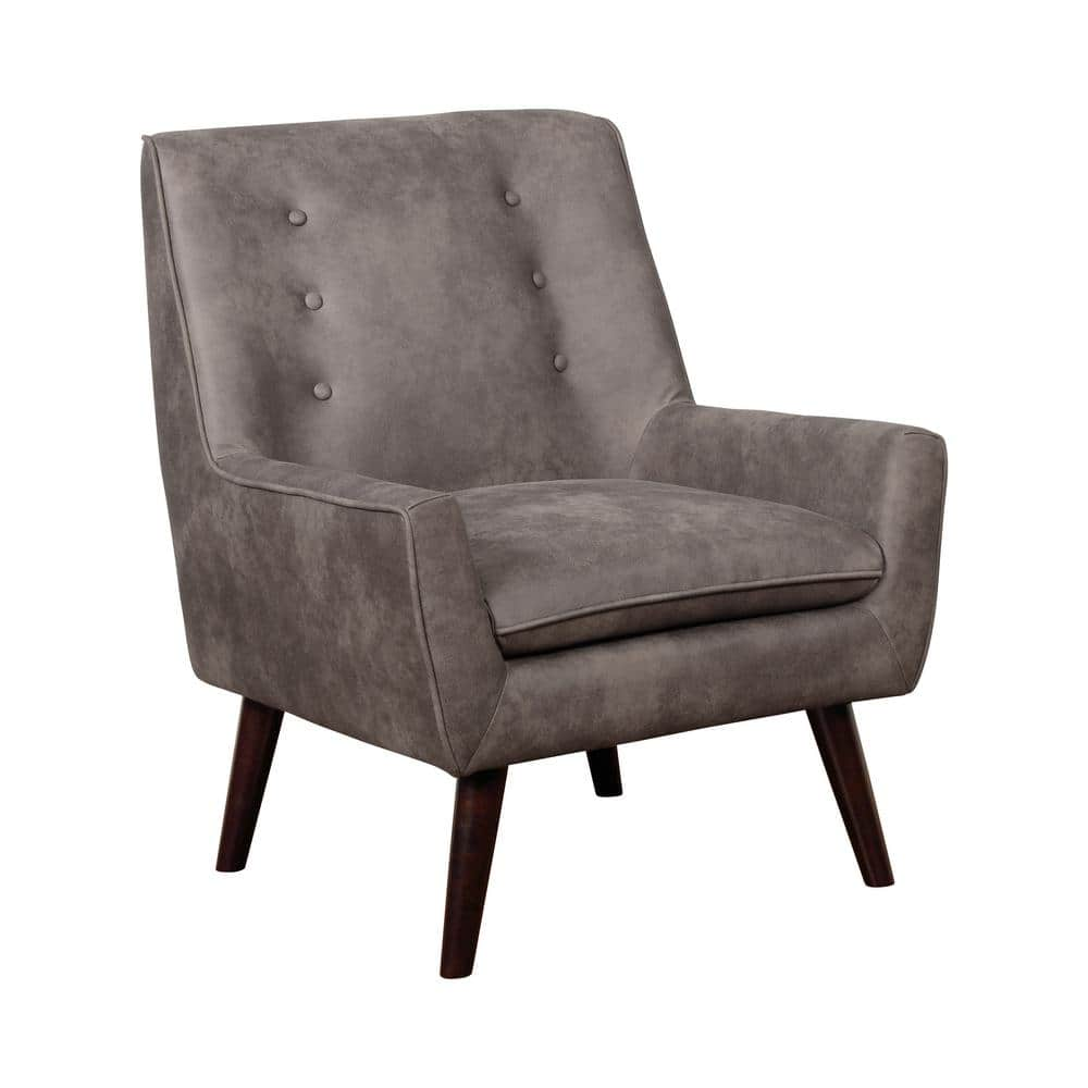 Furniture of America Pascale 30 in. Dark Brown Tufted Polyester Arm ...