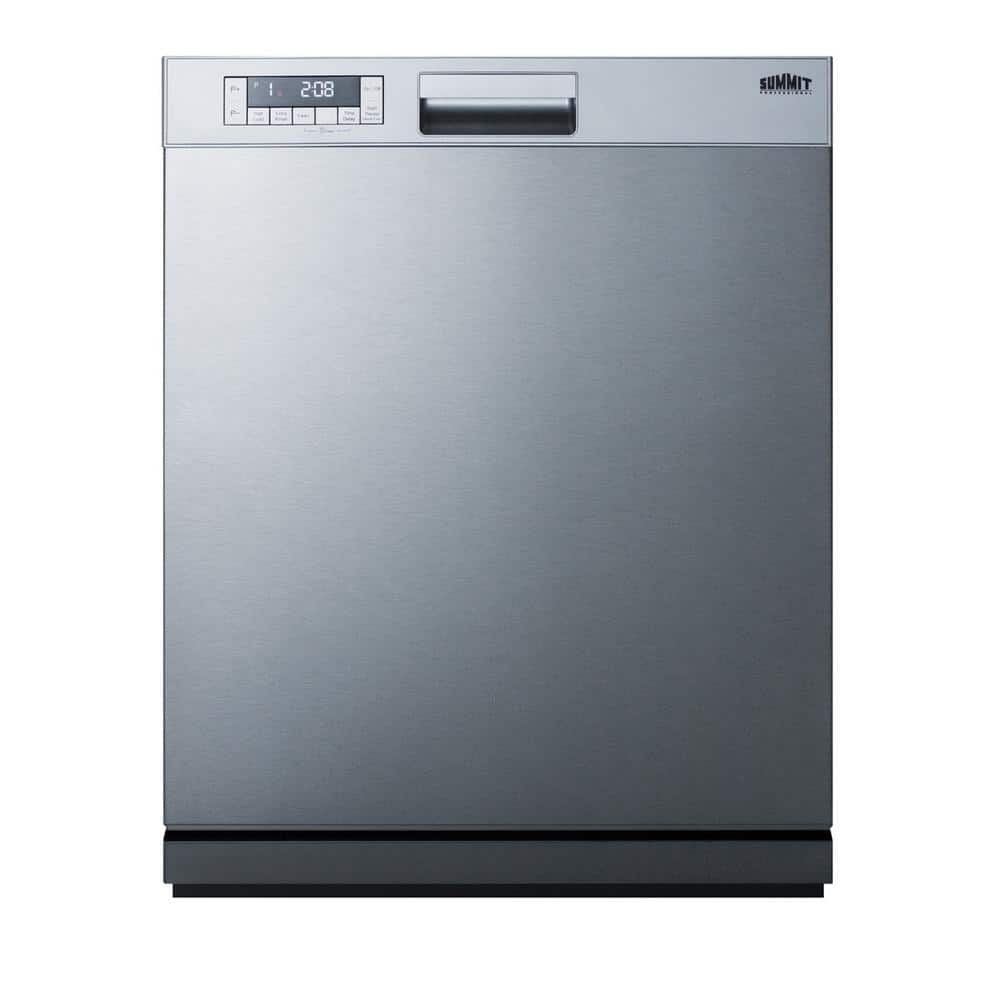 Summit Appliance 24 in. Stainless Steel Front Control Smart Dishwasher 120-volt with Stainless Steel Tub, Silver